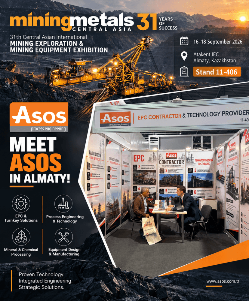 31. Orta Asya Uluslararası Maden Arama ve Madencilik Ekipmanları Fuarı – Mining & Metals Central Asia 2026 📅 16–18 Eylül 2026 📍 Atakent IEC – Almatı, Kazakistan